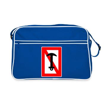 Interdiction d’ancre - navire d’ancre, capitaine de voilier - Sac Retro - bleu/blanc - Devant