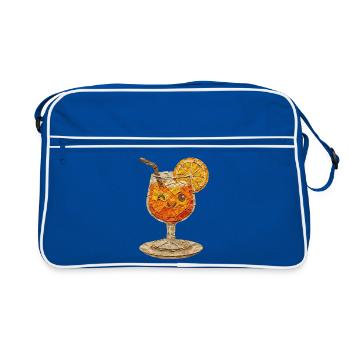 Paper Drink: Orange Face - Retro Bag - blue/white - Front
