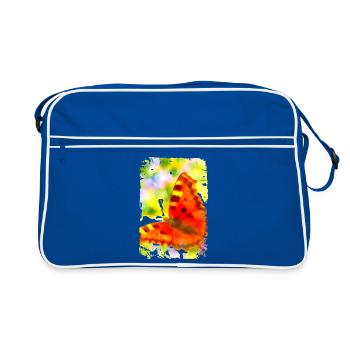 Schmetterling Kunstdesign von Jörg Langhans - Retro Tasche - Blau/Weiß - Vorne