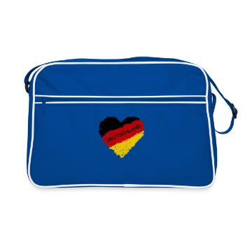 Germany flag heart - Retro Bag - blue/white - Front