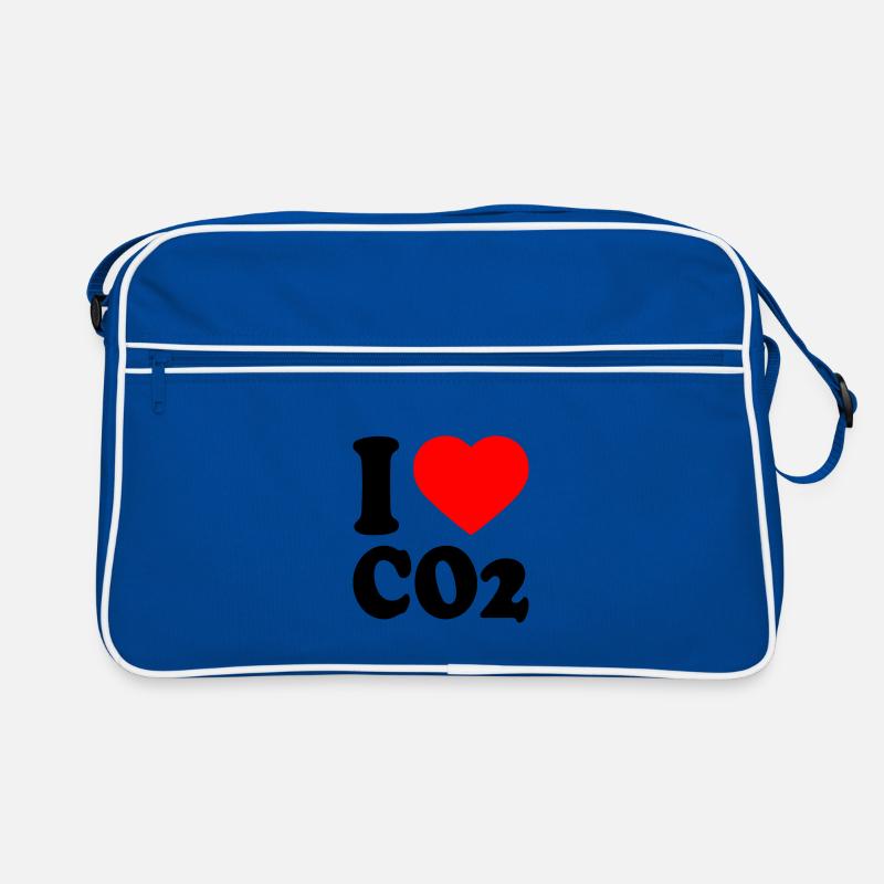 I love co2 - Retro Tasche - Blau/Weiß