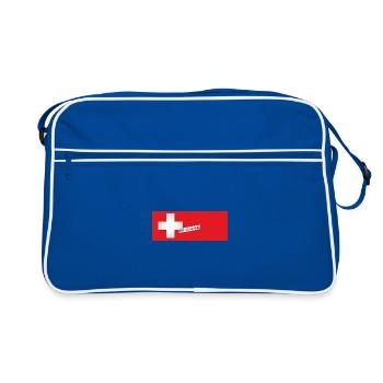 SWITZERLAND logo CLAIM - Retro Tasche - Blau/Weiß - Vorne
