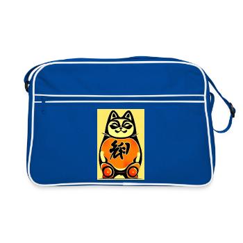 Maneki neko 4 - Sac Retro - bleu/blanc - Devant