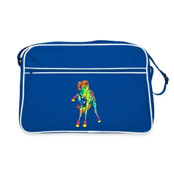 neon horse - Retro Bag - blue/white - Front