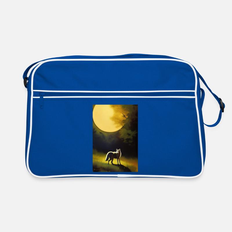 Wolf and Moon Retro Bag