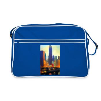 Horizon de la ville de New York - Sac Retro - bleu/blanc - Devant