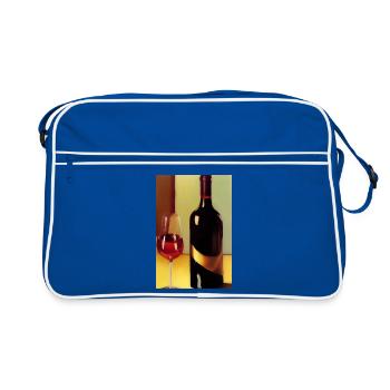 Buveurs de vin - Sac Retro - bleu/blanc - Devant