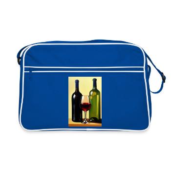 Buveurs de vin - Sac Retro - bleu/blanc - Devant