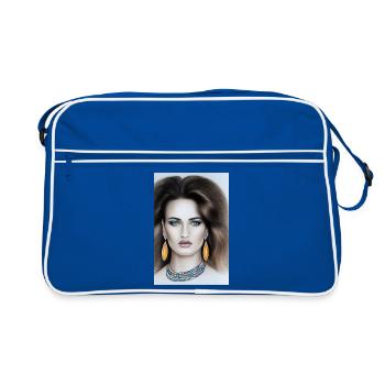 Femme avec des bijoux - Sac Retro - bleu/blanc - Devant