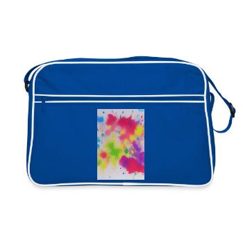 Éclaboussures colorées de couleurs - Sac Retro - bleu/blanc - Devant