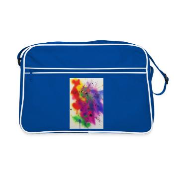Splashes of paint - Retro Bag - blue/white - Front
