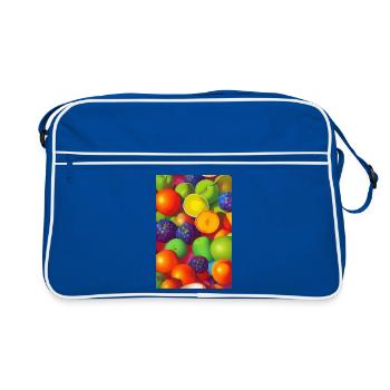 Früchte - Retro Tasche - Blau/Weiß - Vorne