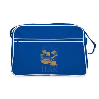 Breakfast Team – Retro Breakfast Motif - Retro Bag - blue/white - Front