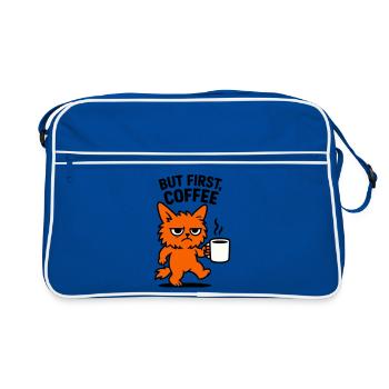 Mais d’abord chat café - Sac Retro - bleu/blanc - Devant
