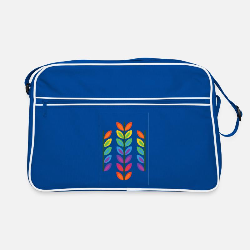 Regenbogenblatt-Design im lebendigen Stil Retro Tasche
