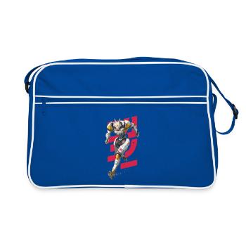 Robot de combat de loup futuriste - Sac Retro - bleu/blanc - Devant