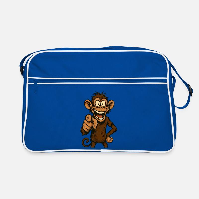 Verspielter Affe mit Lächeln Retro Tasche