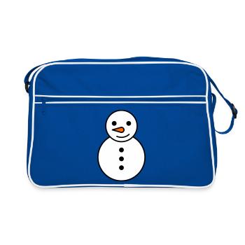 Illustration de bonhomme de neige pour la mode d’hiver - Sac Retro - bleu/blanc - Devant