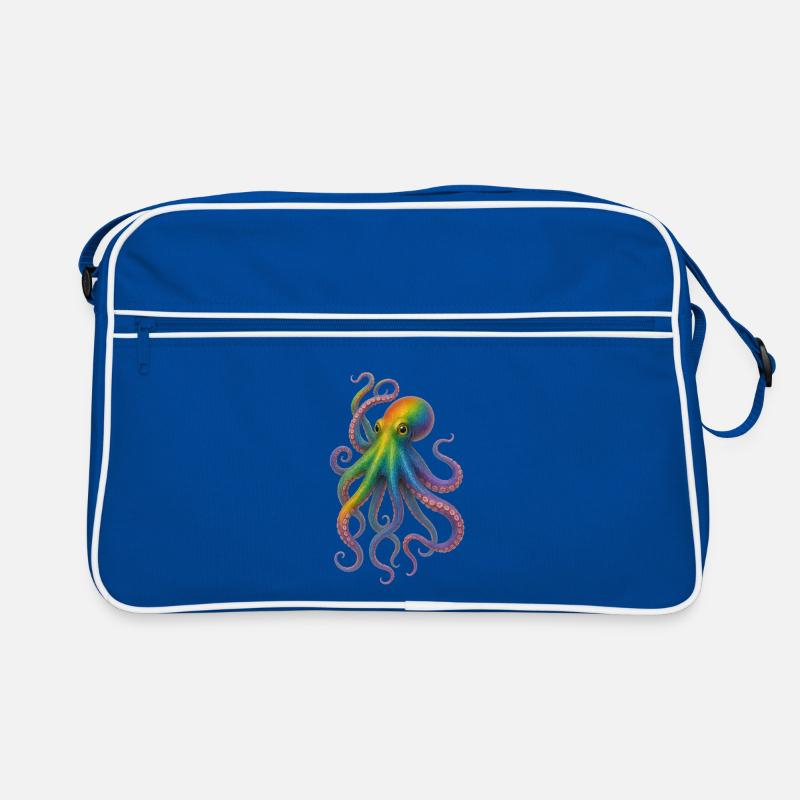 Conception colorée de pieuvre arc-en-ciel Sac Retro