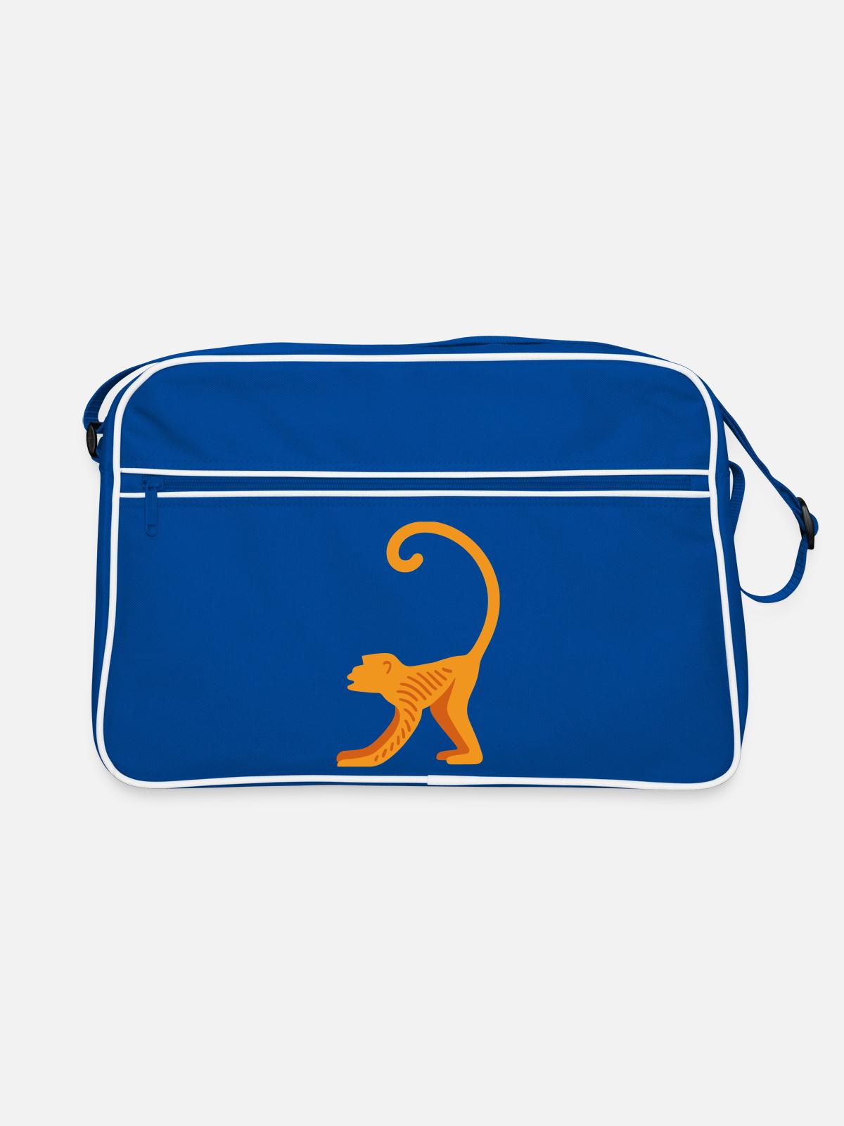 Orangutan line logo - Retro Bag - blue/white - Front