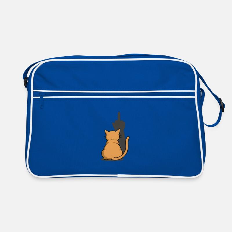 Recognize the Signs Cat Middle Finger - Retro Bag - blue/white