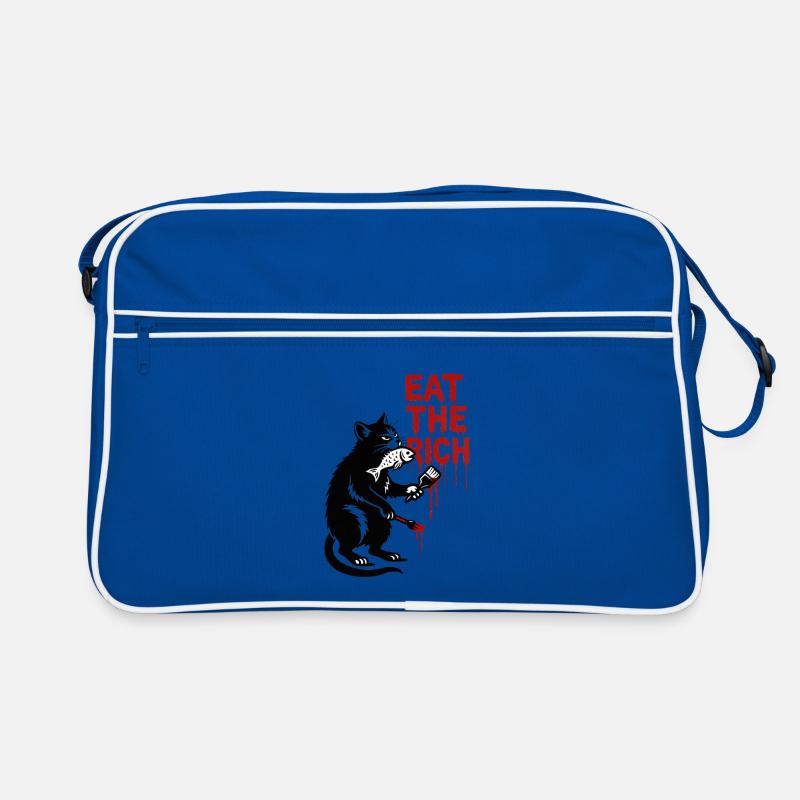 Chat noir avec poisson et brosse Sac Retro