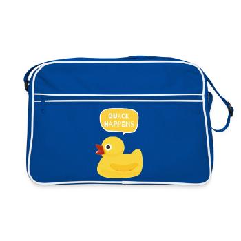 Le charlatan arrive au design de canard - Sac Retro - bleu/blanc - Devant