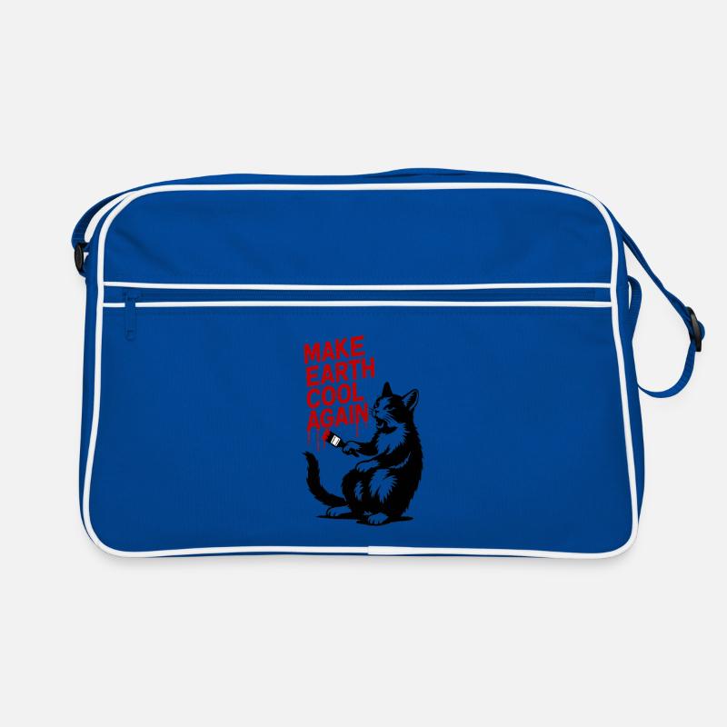 Make Earth Cool Again Wolf Print Retro Tasche