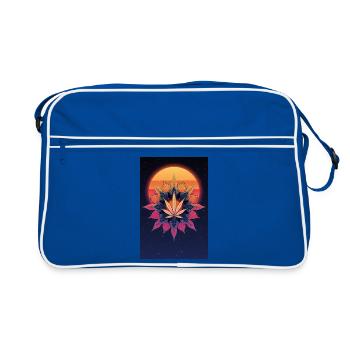 Sun Mandala Cannabis Leaf - Retro Bag - blue/white - Front