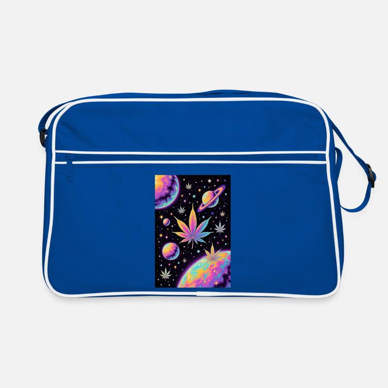 Schéma du cannabis spatial psychédélique Sac Retro