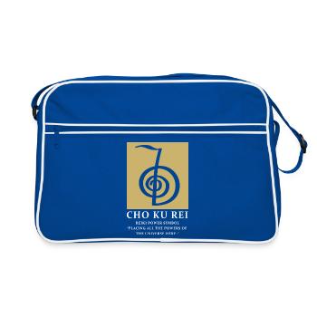 Reiki Maître Reiki Symbole Reiki - Sac Retro - bleu/blanc - Devant