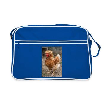 Chicken with Hair Retro - Retro Bag - blue/white - Front