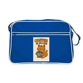 Chat amateur de café dans un style rétro - Sac Retro - bleu/blanc - Devant
