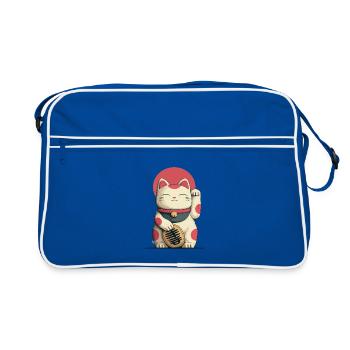Maneki-Neko Chat Chanceux - Sac Retro - bleu/blanc - Devant