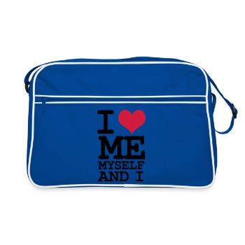 Je m’aime moi-même et je - Humour - Sac Retro - bleu/blanc - Devant