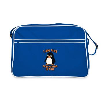 Calme-toi, manchot, tout va bien - Sac Retro - bleu/blanc - Devant
