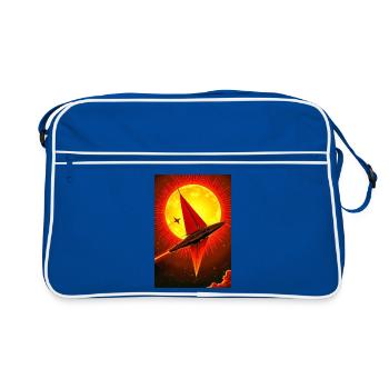 Paysages spatiaux rétro-futuristes, esthétique des années 1960 - Sac Retro - bleu/blanc - Devant