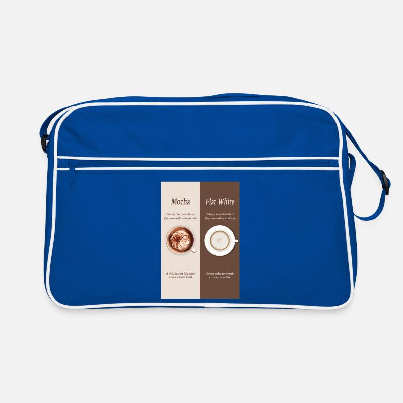 Mocha vs Flat White Coffee Poster Retro Tasche
