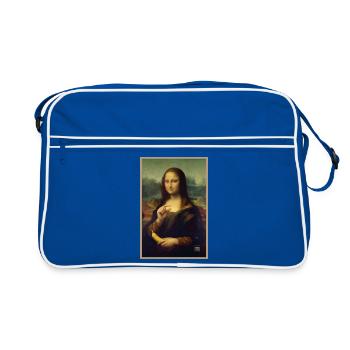 Mona Lisa Bananenschuppe - Retro Tasche - Blau/Weiß - Vorne
