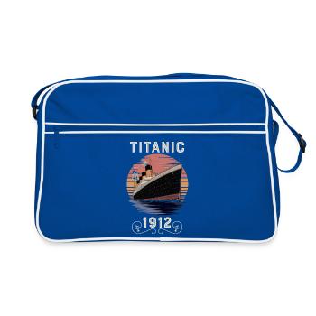 Titanic Vintage Design Titanic Experte Titanic Boys - Retro Tasche - Blau/Weiß - Vorne