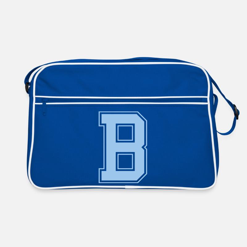 Monogramme Bleu clair Initial Varsity College B Sac Retro