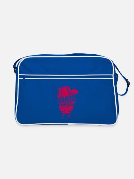 Hip Hopper Eule - Retro Tasche - Blau/Weiß