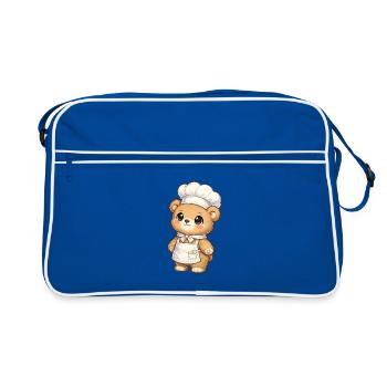 Illustration du chef de l’ours et du chef - Sac Retro - bleu/blanc - Devant