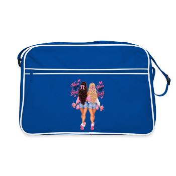 Never Without My Blonde, Never Without My Brunette - Retro Bag - blue/white - Front