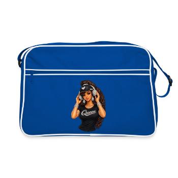 Queen Hip-Hop Glam Illustration - Retro Bag - blue/white - Front
