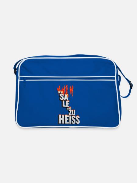 Der Sale war zu heiss - Retro Tasche - Blau/Weiß