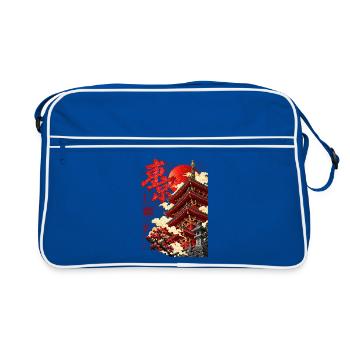 Tokyo Tempel Pagode Japan Streetwear - Retro Tasche - Blau/Weiß - Vorne
