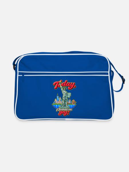Today, if Bartholdi was gay! - Retro Tasche - Blau/Weiß