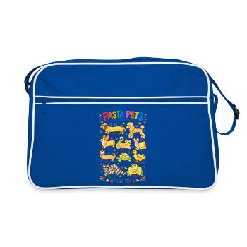 Pasta Pets Lustige Nudel Tiere für Pastafans - Retro Tasche - Blau/Weiß - Vorne