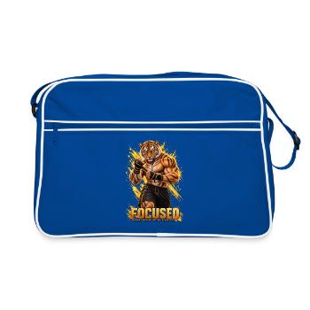Tiger FOCUSED EP | Kraft und Konzentration - Retro Tasche - Blau/Weiß - Vorne